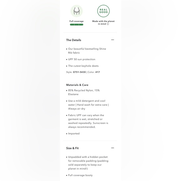 NWT Aerie Shine Rib Full Coverage One Piece Swimsuit - Picture 7 of 7